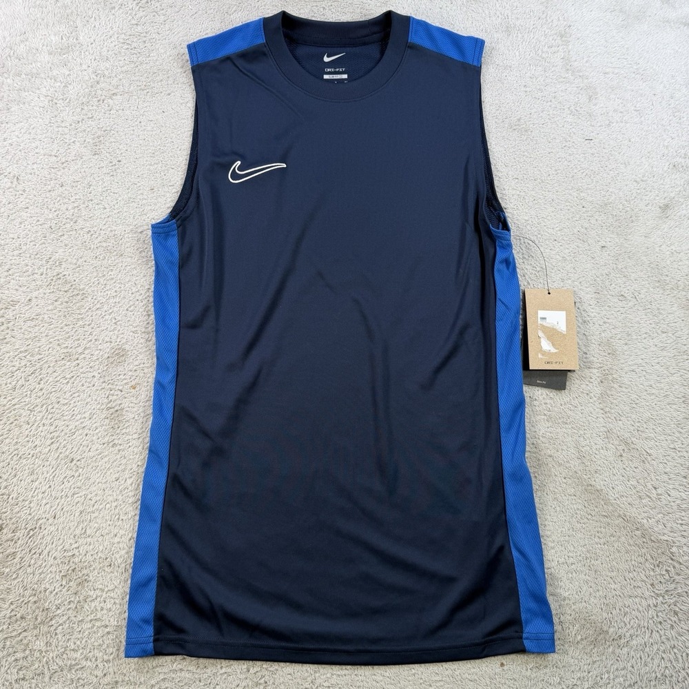 Nike Tank Top Mens Small Slim Fit Navy Dri-Fit Performance Active Sleeveless